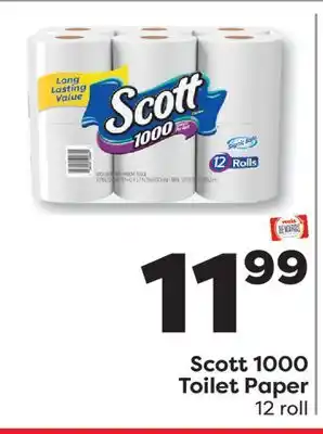 Weis Markets Scott 1000 Toilet Paper offer