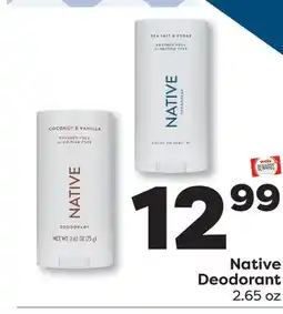 Weis Markets Native Deodorant offer
