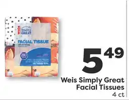 Weis Markets Weis Simply Great Facial Tissues offer