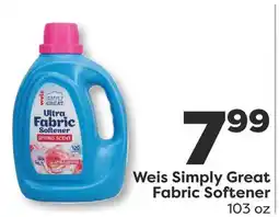 Weis Markets Weis Simply Great Fabric Softener offer