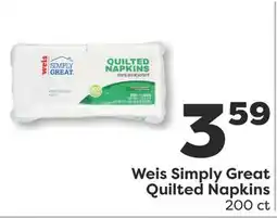 Weis Markets Weis Simply Great Quilted Napkins offer