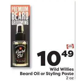 Weis Markets Wild Willies Beard Oil or Styling Paste offer