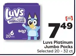 Weis Markets Luvs Platinum Jumbo Packs offer