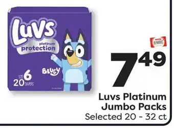 Weis Markets Luvs Platinum Jumbo Packs offer