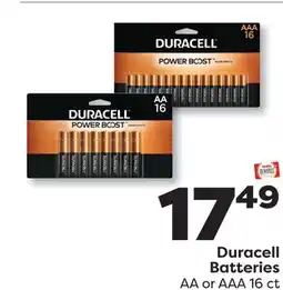 Weis Markets Duracell Batteries AA or AAA offer