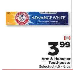 Weis Markets Arm & Hammer Toothpaste offer