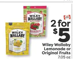 Weis Markets Wiley Wallaby Lemonade or Original Fruits offer