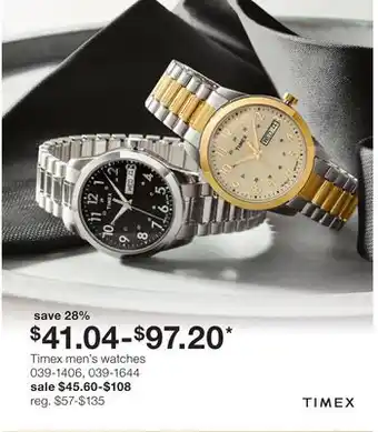 JC Penney Timex men's watches offer