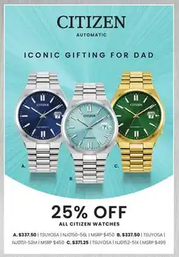 Boscov's ALL CITIZEN WATCHES offer