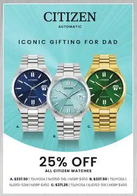 Boscov's ALL CITIZEN WATCHES offer