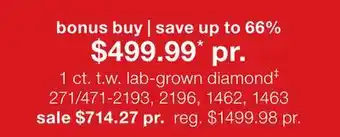 JC Penney 1 ct. t.w. lab-grown diamond‡ offer