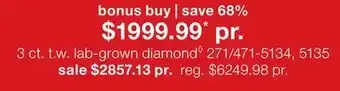 JC Penney 3 ct. t.w. lab-grown diamond◊ offer