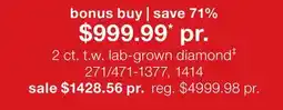 JC Penney 2 ct. t.w. lab-grown diamond‡ offer