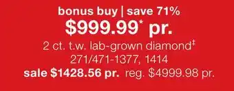 JC Penney 2 ct. t.w. lab-grown diamond‡ offer