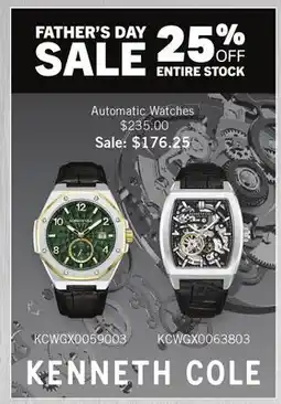 Boscov's Kenneth Cole Automatic Watches offer
