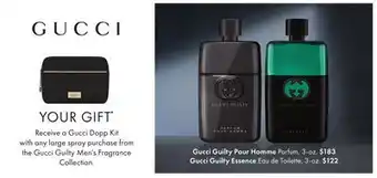 Boscov's Gucci Guilty Pour Homme Parfum offer