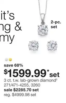 JC Penney 3 ct. t. w. lab-grown diamond♢ offer