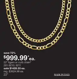 JC Penney 22 figaro or curb chain‡ offer