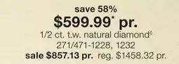 JC Penney 1/2 ct. t.w. natural diamond◊ offer