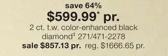 JC Penney 2 ct. t.w. color-enhanced black diamond‡ offer