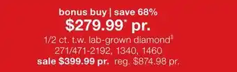 JC Penney 1/2 ct. t.w. lab-grown diamond‡ offer