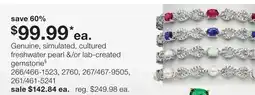 JC Penney Genuine, simulated, cultured freshwater pearl &/or lab-created gemstone§ offer