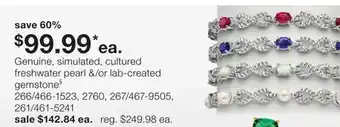 JC Penney Genuine, simulated, cultured freshwater pearl &/or lab-created gemstone§ offer
