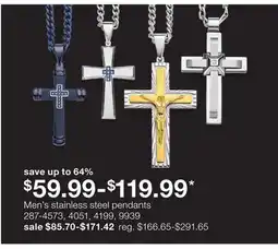 JC Penney Men's stainless steel pendants offer
