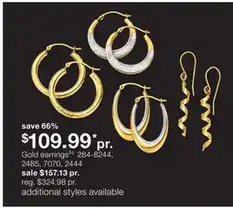 JC Penney Gold earrings‡◊ offer