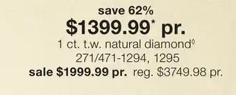 JC Penney 1 ct. t.w. natural diamond◊ offer