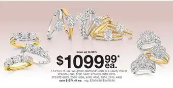 JC Penney 1-1/2 to 2 ct. t.w. lab-grown diamond‡ Color G-I, Clarity VS2-I1 offer