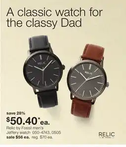 JC Penney Relic by Fossil men's Jeffery watch offer
