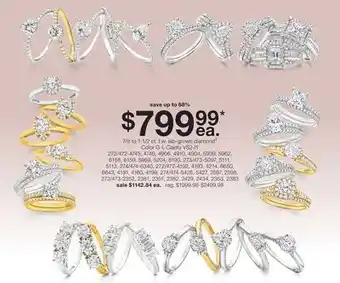 JC Penney 7/8 to 1-1/2 ct. t.w. lab-grown diamond‡ Color G-I, Clarity VS2-I1 offer