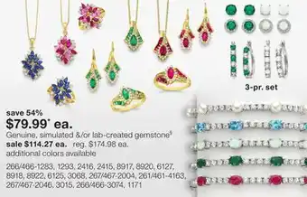 JC Penney Genuine, simulated &/or lab-created gemstone§ offer