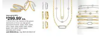 JC Penney 1/10 to 1/3 ct. t.w. natural or lab-grown diamond‡ or 1/2 ct. t.w. lab-grown diamond§ offer