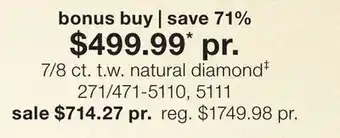 JC Penney 7/8 ct. t.w. natural diamond‡ offer