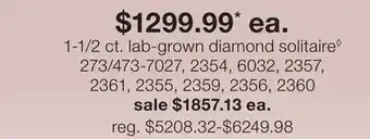 JC Penney 1-1/2 ct. lab-grown diamond solitaire◊ offer