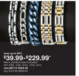 JC Penney Men's stainless steel bracelets offer