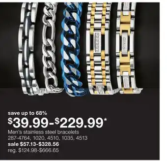 JC Penney Men's stainless steel bracelets offer