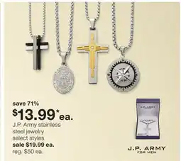 JC Penney J.P. Army stainless steel jewelry offer