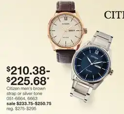 JC Penney Citizen men's brown strap or silver-tone offer