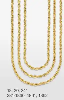 JC Penney 18, 20, 24 Rope chains‡ or mirror link necklaces◊ offer