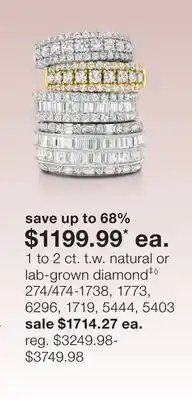 JC Penney 1 to 2 ct. t.w. natural or lab-grown diamond‡◊ offer