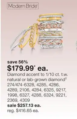 JC Penney Diamond accent to 1/10 ct. t.w. natural or lab-grown diamond‡ offer