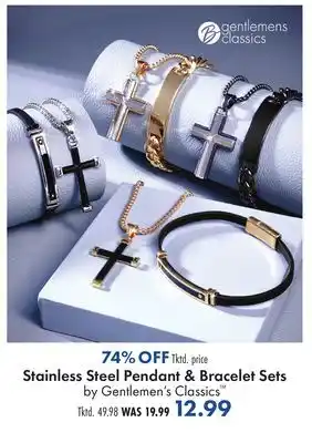 Boscov's Stainless Steel Pendant Bracelet Sets offer