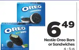 Weis Markets Nestle Oreo Bars or Sandwiches offer