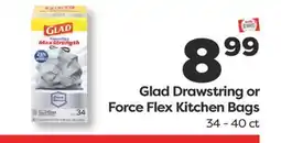 Weis Markets Glad Drawstring or Force Flex Kitchen Bags offer