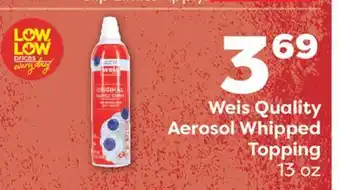 Weis Markets Weis Quality Aerosol Whipped Topping offer