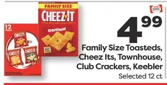 Weis Markets Family Size Toasteds, Cheez Its, Townhouse, Club Crackers, Keebler offer