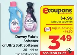 Weis Markets Downy Fabric Softener or Ultra Soft Softener offer